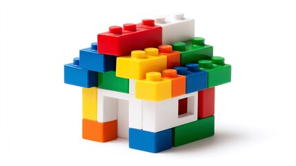 Naklejka premium Colorful LEGO House Building.