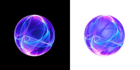 Dynamic spheres radiate a spectrum of colorful light trails, showcasing vibrant and vivid abstract energy patterns
