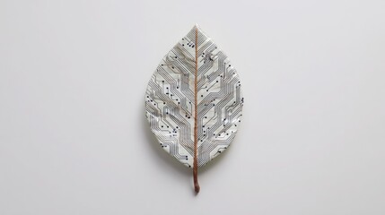 Intricate leaf featuring a unique pattern on its surface highlighting nature's design and the concept of efficiency