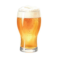 Watercolor Ale Beer Vector Illustration Isolated on White Background, Traditional British Ale Clipart for Pub, Brewery, Bar and Menu Design