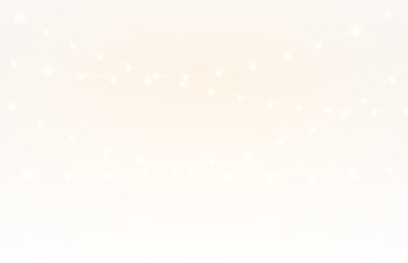 Festive Christmas Garland Lights PNG Overlay with Transparent Background for Holiday Photo Decorations