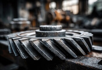 Close-up of a weathered gear