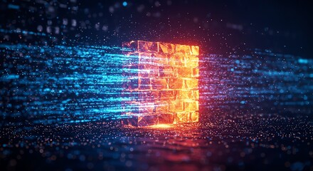 Digital Data Cube Firewall Block Chain Tech Security Network