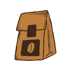 Hand Drawn Coffee Bag Vector Sketch Illustration