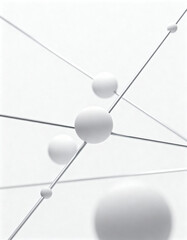 Abstract 3d network background with connected spheres and technology concept design