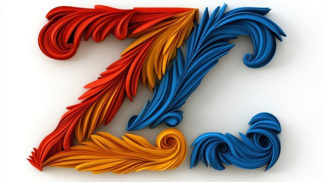 Abstract letter z design vibrant swirls and layered texture