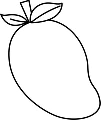 Mango Vector Illustration. Simple Outline Mango Coloring Page