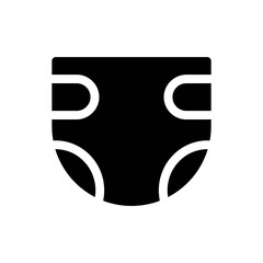 An illustration of a black icon of a newborn product on a white background