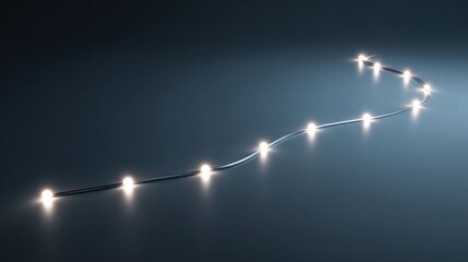 A light on a string visualizing a clean milestone roadmap concept for a minimalistic journey ahead