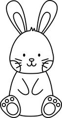 Vector Doll Illustration. Simple Outline Doll Coloring Page
