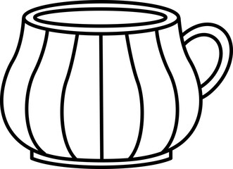 Mug Vector Illustration. Simple Outline Mug Coloring Page