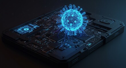 Digital Virus Cyber Threat Technology Health Global Pandemic Concept