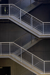 Black painted metal staircase
