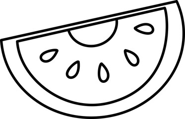 Vector Illustration of a Tomato. Tomato Cartoon Vector Illustration. Simple Outline Tomato Coloring Page