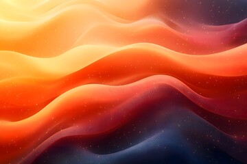 Abstract background with flowing waves of warm colors transitioning from yellow to red and dark blue