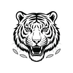 Roaring Tiger Head Vector Illustration