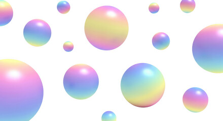 Floating rainbow orbs against a stark night sky backdrop of elegance