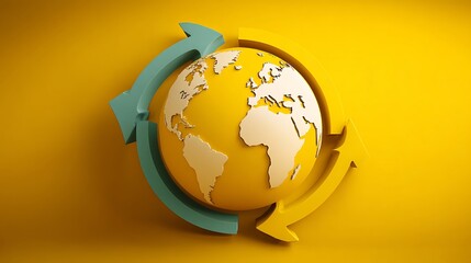 Global Circulation with Sustainable Planet, and World Map.