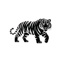 Wild Tiger Silhouette Vector Illustration