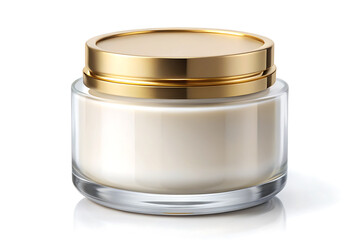 A Realistic image of blank face cream jar mockup. Cosmetic jar mockup, blank Plastic creme container. clear body skin beauty cream