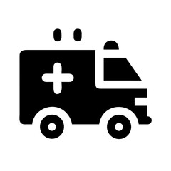First aid kit and ambulance car icon illustration