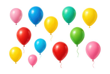 Colorful balloons and confetti on a vibrant birthday background.