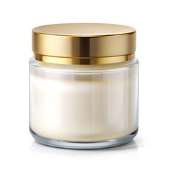 A Realistic image of blank face cream jar mockup. Cosmetic jar mockup, blank Plastic creme container. clear body skin beauty cream
