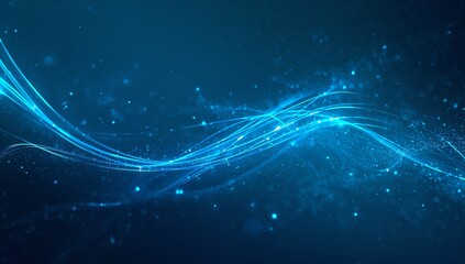 Abstract Blue Light Streams – Futuristic Visualization of Data Transmission and Technological Motion