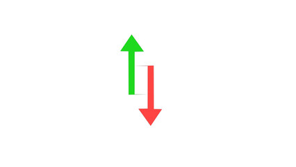 Red and green arrow up and down side with transparent background 