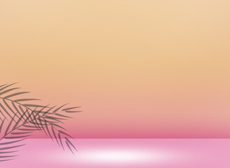 Minimalist tropical background with palm leaves © MDPARVEZ