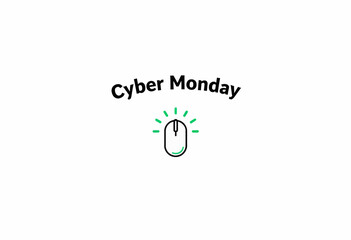 Illustrative Graphic Representing Cyber Monday with Emphasis on Online Shopping Deals and Digital Commerce Iconography Featuring a Computer Mouse