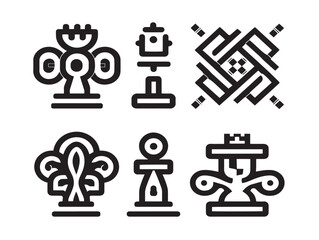 Business Strategy Icons with Bold and Clean Lines