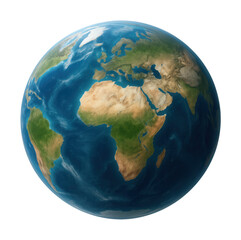 Fototapeta premium Realistic 3D render of Earth showcasing continents and oceans.