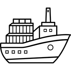 Fototapeta premium Cargo Ship Line Vector