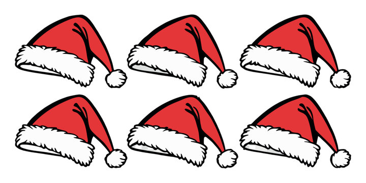 Festive Santa hats pattern for Christmas celebrations and holiday cheer, perfect for greeting cards, banners, and seasonal designs