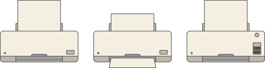 Vector illustration of printer set