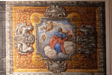 Italy Matera Cathedral interior decoration on a cloudy spring day