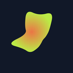 Abstract Colorful Gradient Blob with Blur Effect in Green and Orange