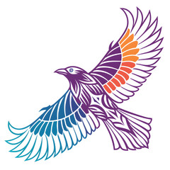 colorful bird gradient logotype vector illustration