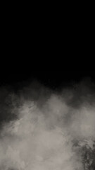Dense white mist cloud texture effect isolated on black background perfect for dramatic smoke overlays and fog designs