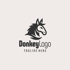 Minimalist Donkey Silhouette Logo Design