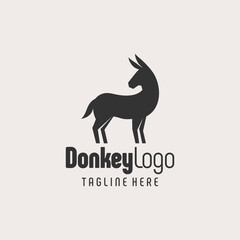 Simple Black White Donkey Icon