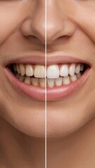 Before - After Bright Teeth Dental Transformation Smile at the Dentist
