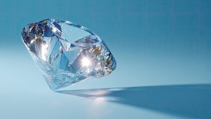Sparkling diamond on a light blue background (1)