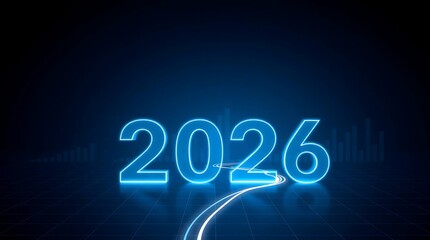 Business Growth and Future Strategy Concept 2025 to 2026 with Digital Data Visualization