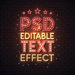 glow psd editable text effect