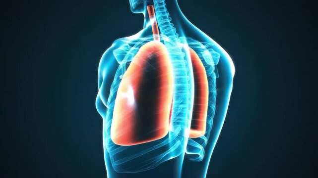 Detailed 3D Illustration of Human Lungs on Dark Background for Medical and Educational Purposes 4k video footage