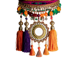 Minimalist Festive Toran with Beads and Fabric Tassels