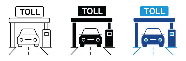 Toll road icon set, toll plaza icon vector. Barrier symbol on white background, vector illustration .