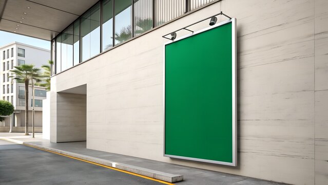 Empty  Poster on Wall Front View &ndash; Editable Mockup JPEG